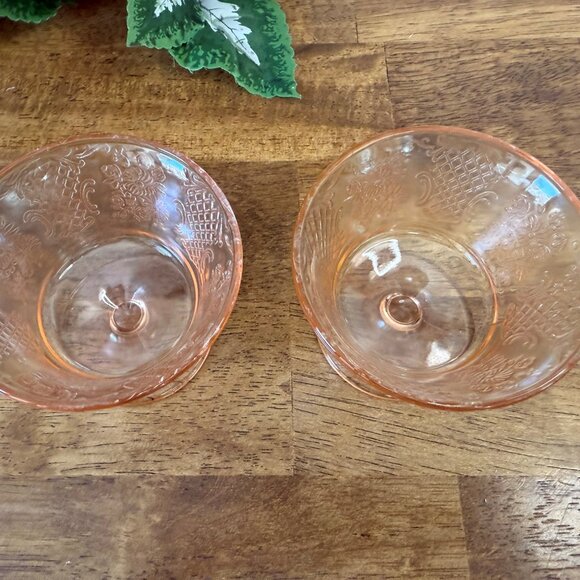 Federal Glass‎ Normandie Pink Depression Glass Sherbet Dishes Vintage Footed - Picture 4 of 5